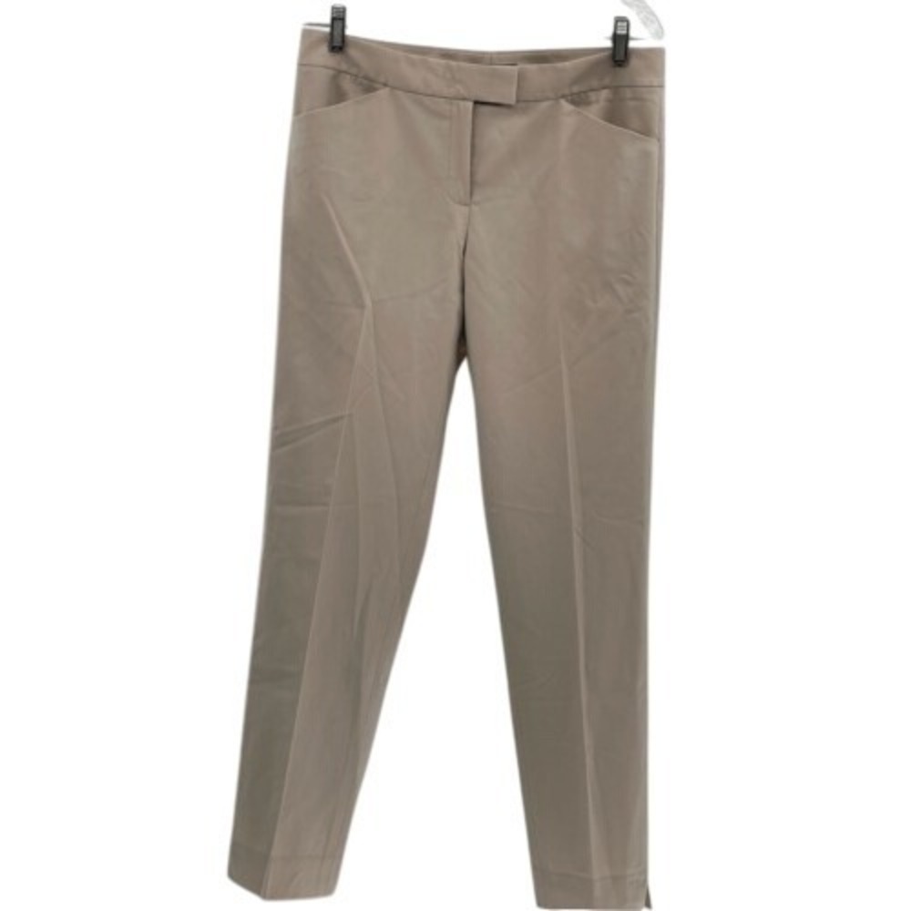 Lafayette Irving Dress Pants Women Size 6 Beige Tan Ankle High Rise Stretch Wool
